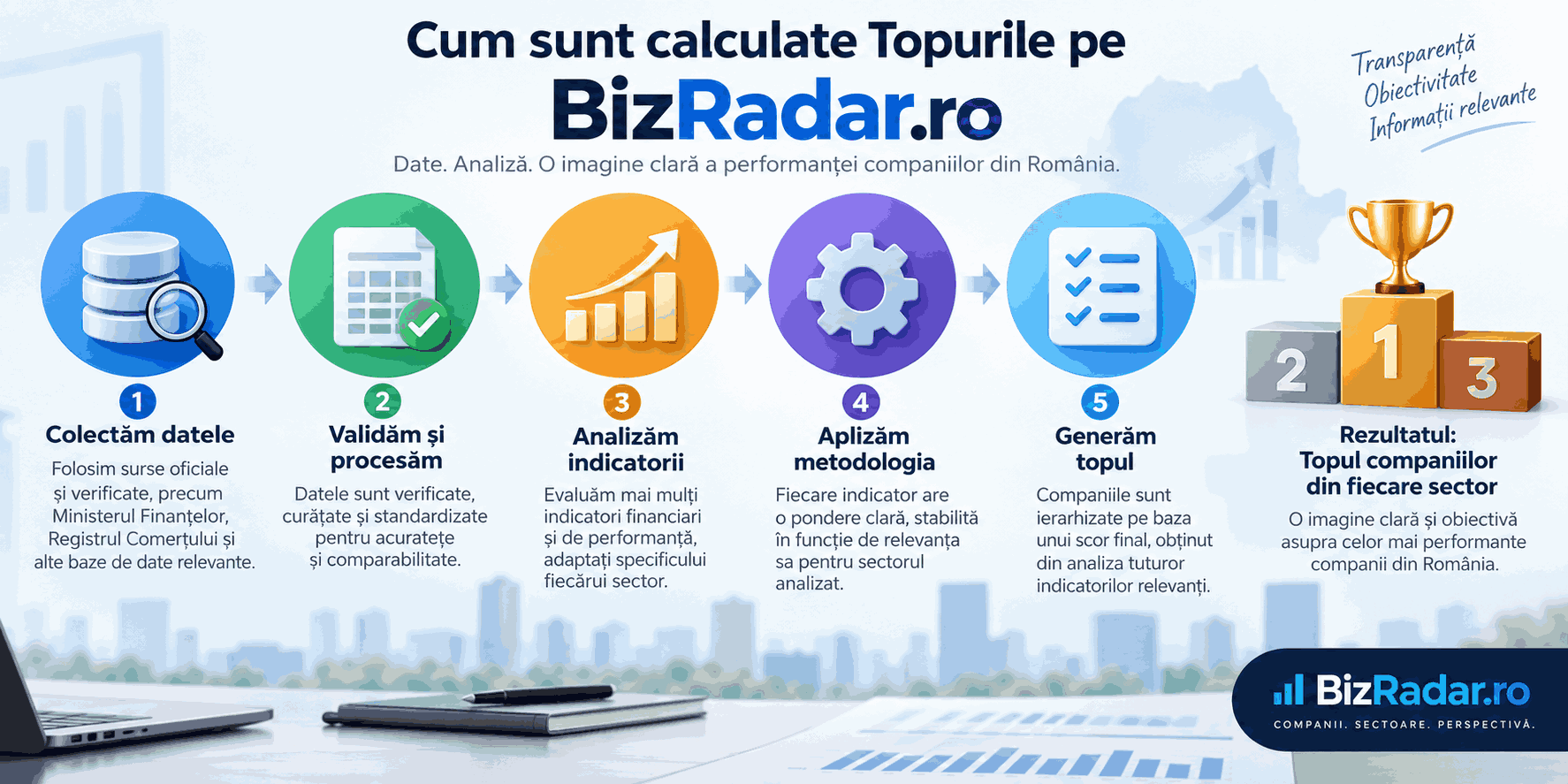 Cum sunt calculate Topurile pe BizRadar.ro
